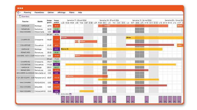 ecran batiplanning